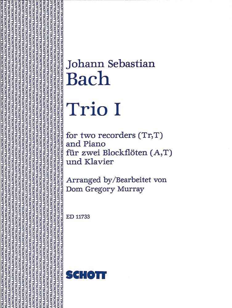 Trio I: (Original: Trio in C für Orgel). Alt- und Tenor-Blockflöte und Klavier. Partitur und Stimmen. Sheet Music