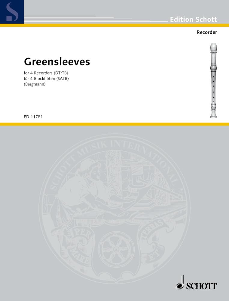 Greensleeves: 4 Blockflöten (SATB). Spielpartitur. (Edition Schott) Sheet Music