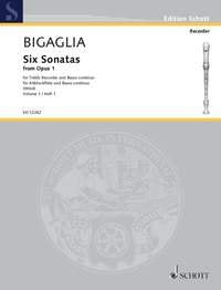 Six Sonatas: op. 1. treble recorder and basso continuo. Sheet Music