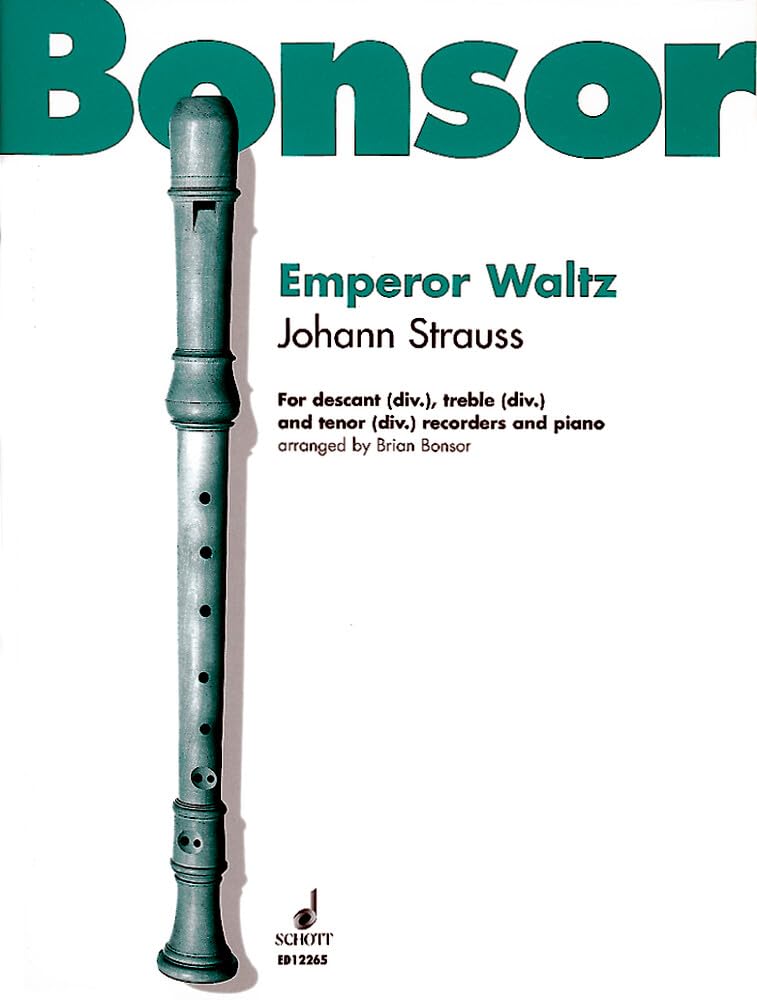 Kaiser-Walzer: op. 437. 3 Blockflöten (SAT) und Klavier. Partitur und Stimmen. Sheet Music