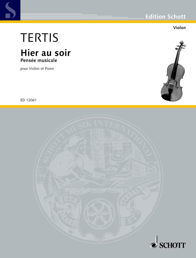 Hier au soir: Violine (Viola) und Klavier. (Edition Schott) Sheet Music
