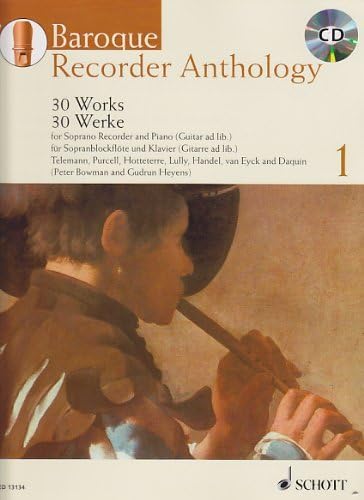 Baroque Recorder Anthology Volume 1 +CD (30 pièces) --- Flûte à bec soprano / Piano (ou Guitare) Sheet Music