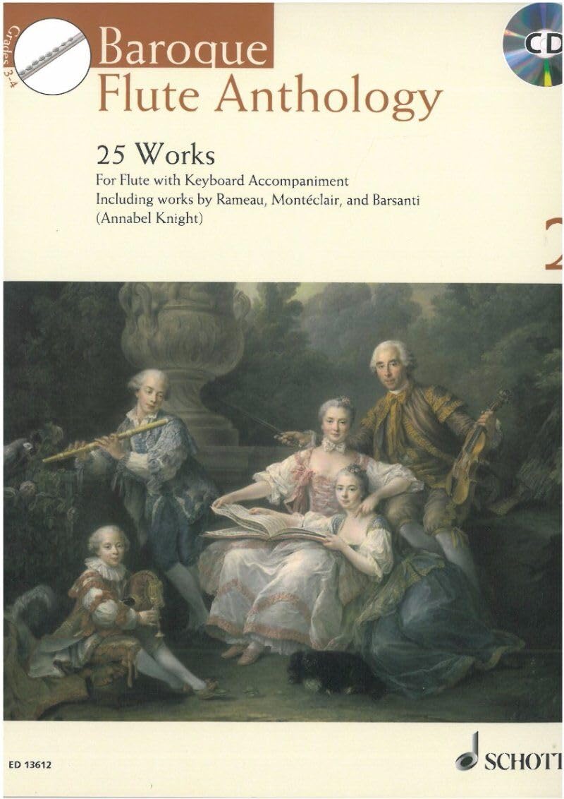 Baroque Flute Anthology: 25 Works for Flute with Keyboard Accompaniment / 25 oevres pour flute avec accompagnement de piano / 25 Werke fur Querflote mit Klavierbegleitung (2) Sheet Music