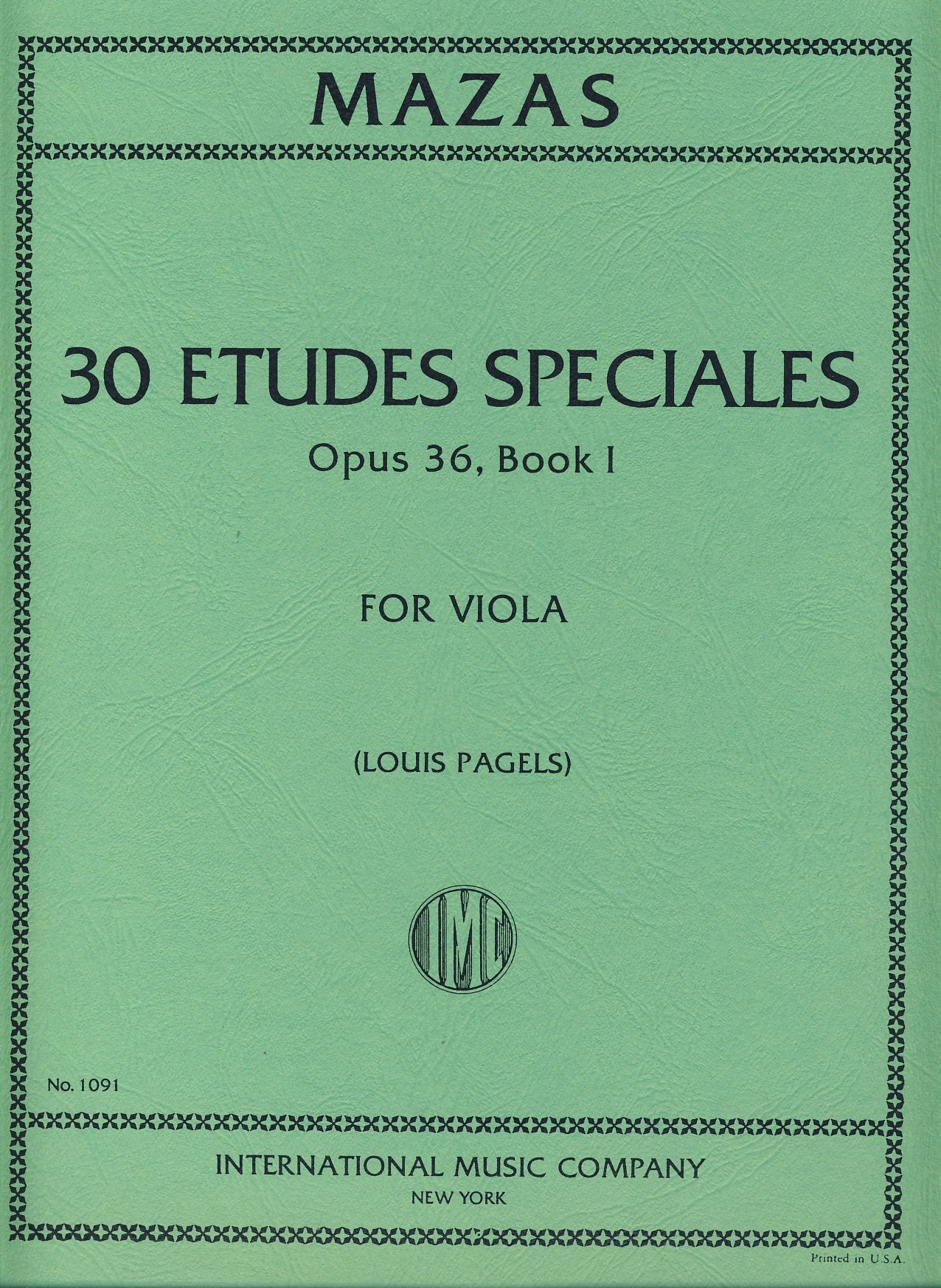 Mazas Jacques Fereol 30 Etudes Speciales Op. 36 Book 1 Viola solo - by Louis Pagels I nternational cd