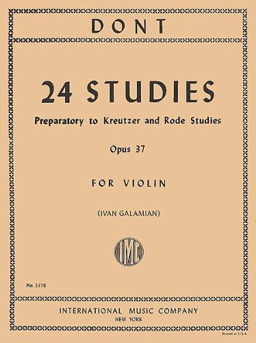 DONT - Estudios Preliminares Op.37 para Violin (Galamian) book