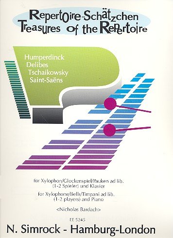 Repertoire-Schätzchen: Xylophon, Glockenspiel, Pauke (ad libitum) und Klavier. Sheet Music