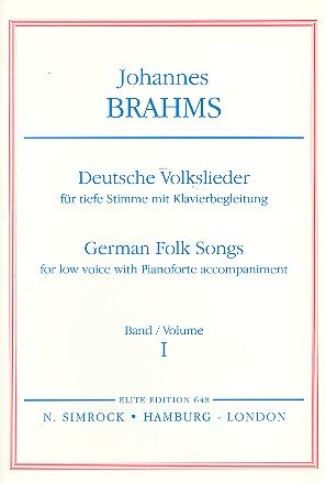 Deutsche Volkslieder: Vol. 1. tiefe Singstimme und Klavier. tief. Sheet Music