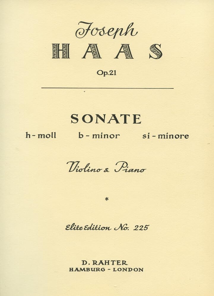 Sonate h-Moll: op. 21. Violine und Klavier. Sheet Music
