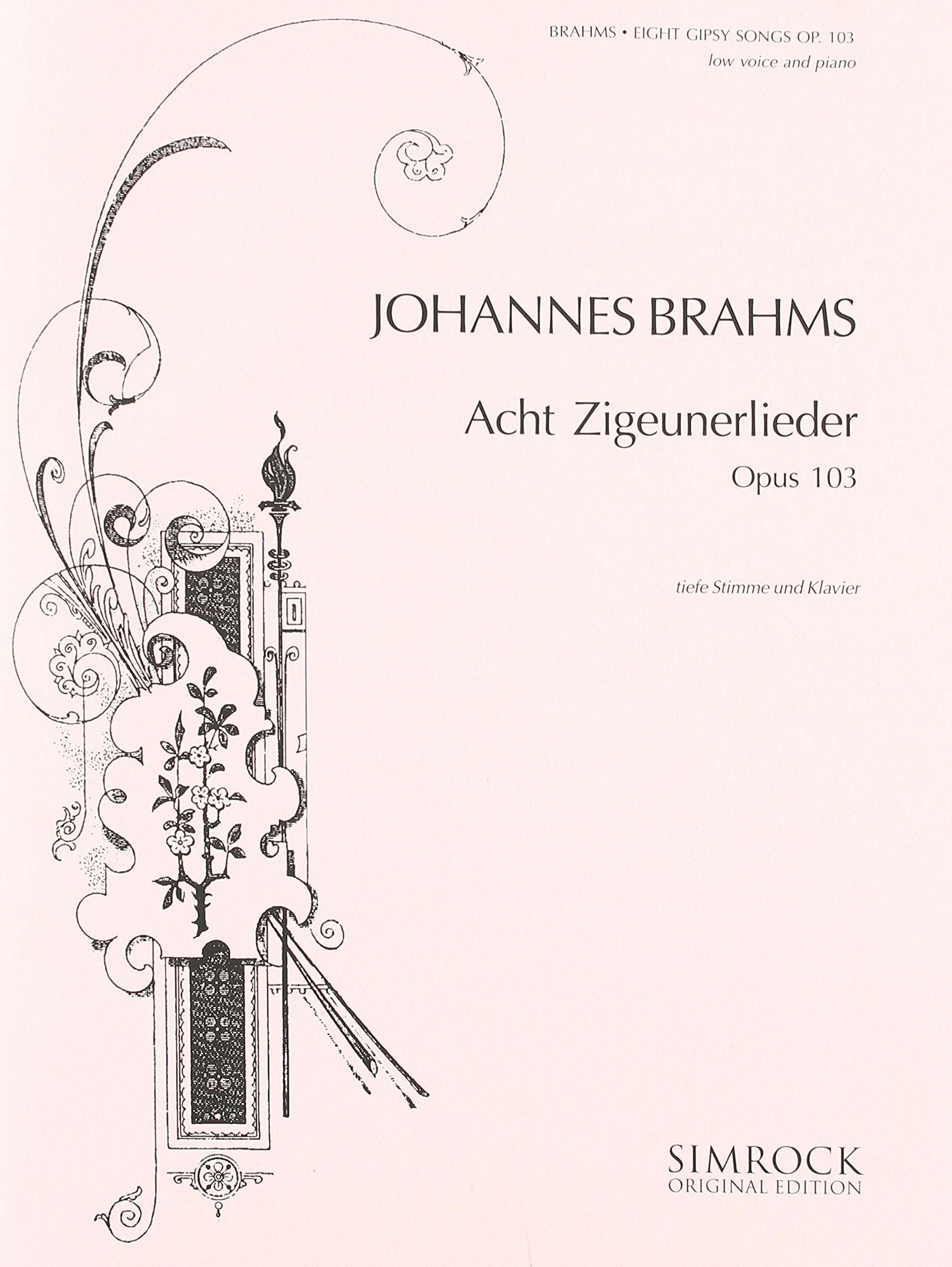 Acht Zigeunerlieder: op. 103. tiefe Singstimme und Klavier. Sheet Music