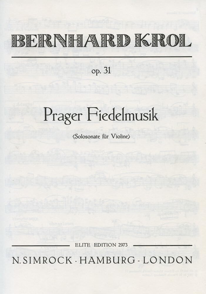 Prager Fiedelmusik: Solosonate. op. 31. Violine. Sheet Music
