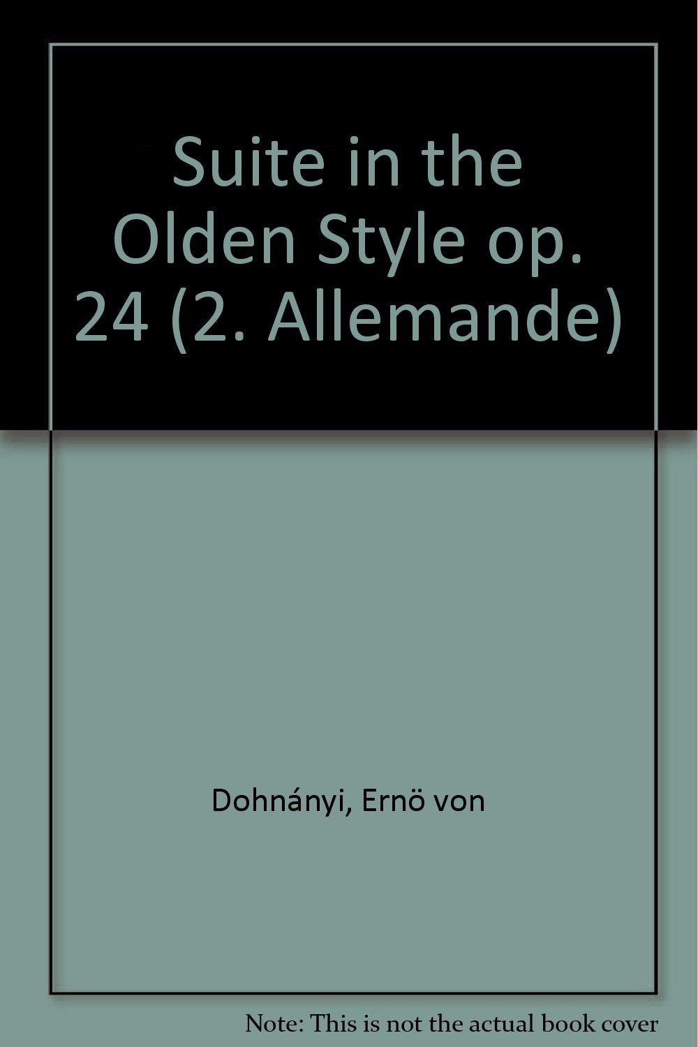 Suite im alten Stil: 2. Allemande. op. 24. Klavier. Sheet Music