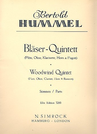 Bläser-Quintett: op. 22. Bläserquintett. Stimmensatz. Sheet Music
