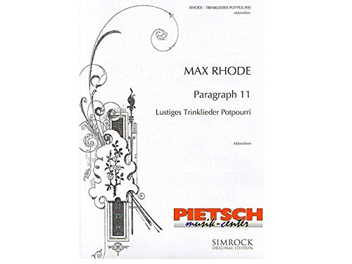 Paragraph 11: Lustiges Trinklieder-Potpourri. op. 77. Akkordeon. Sheet Music