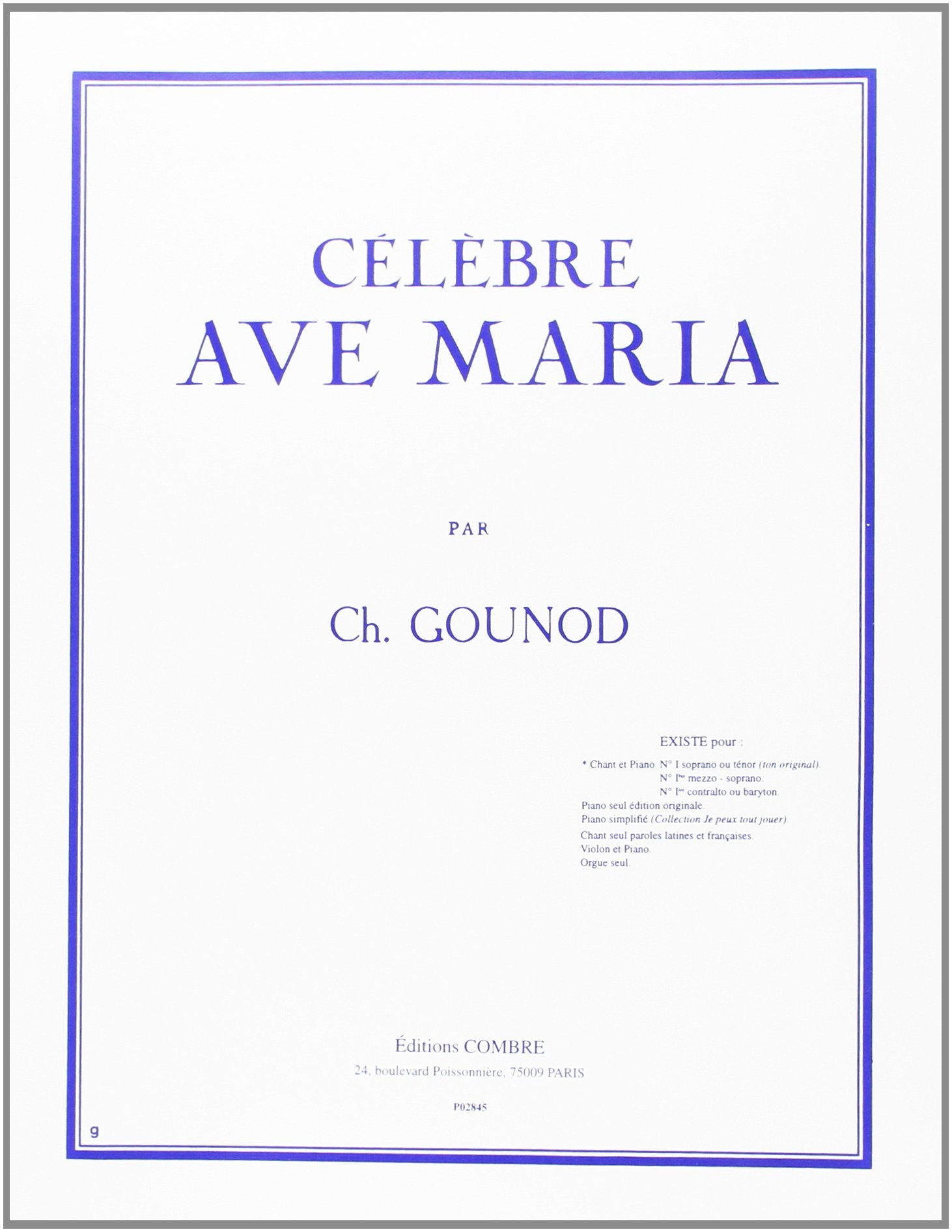 AVE MARIA N1 --- SOPRANO OU TENOR ET PIANO Sheet Music