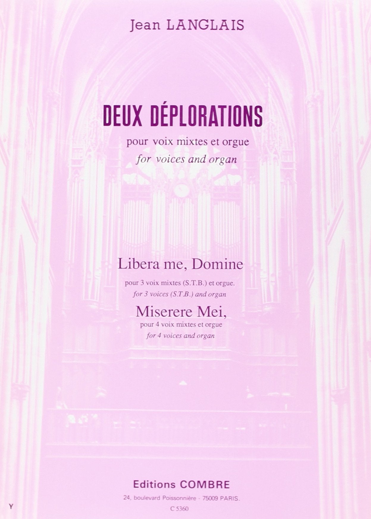 Deplorations (2) : liberame - misere --- voix mixtes et orgue book