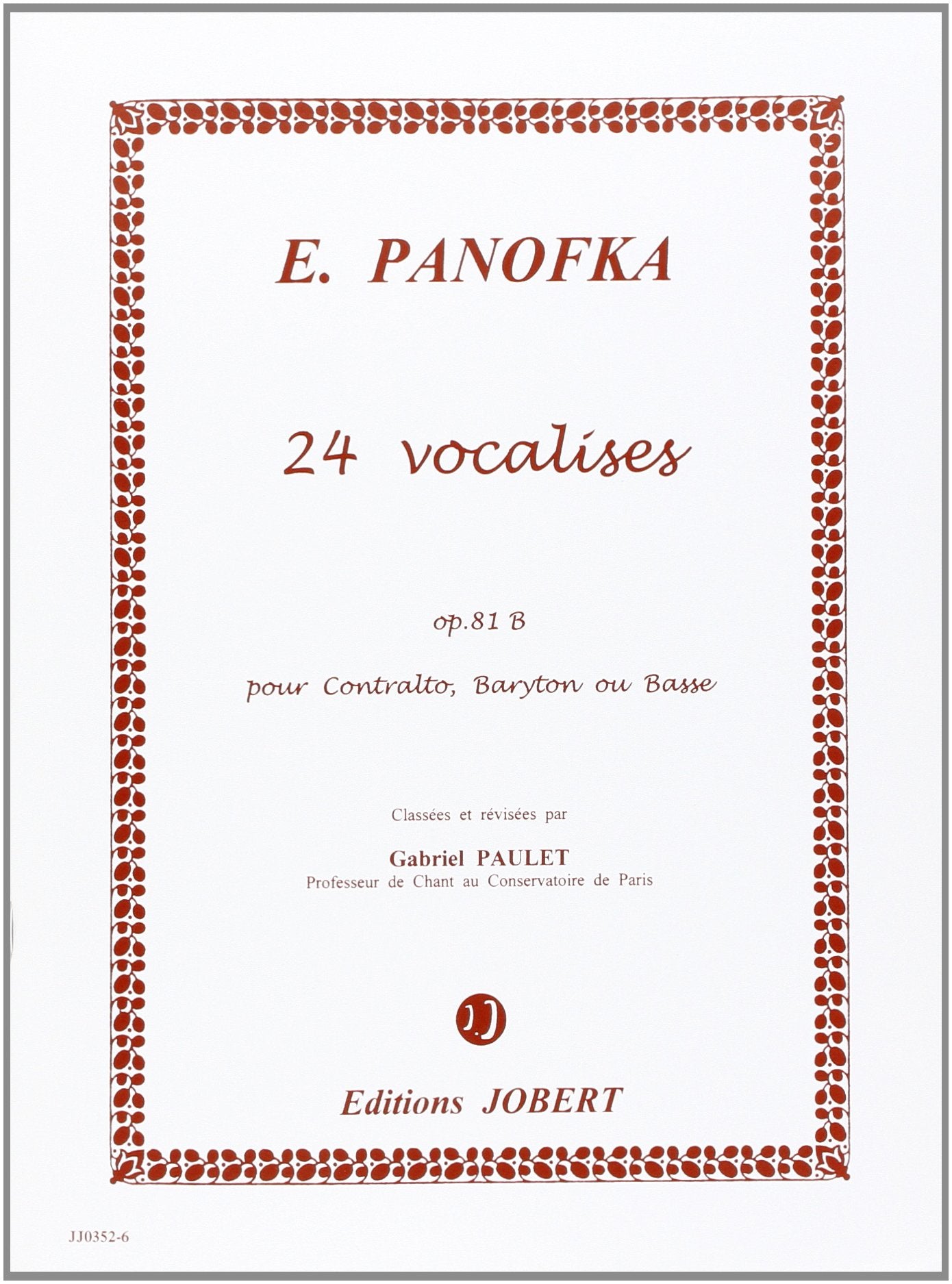 VOCALISES VOL.2 OP.81B (24) --- VOIX GRAVE ET PIANO Sheet Music
