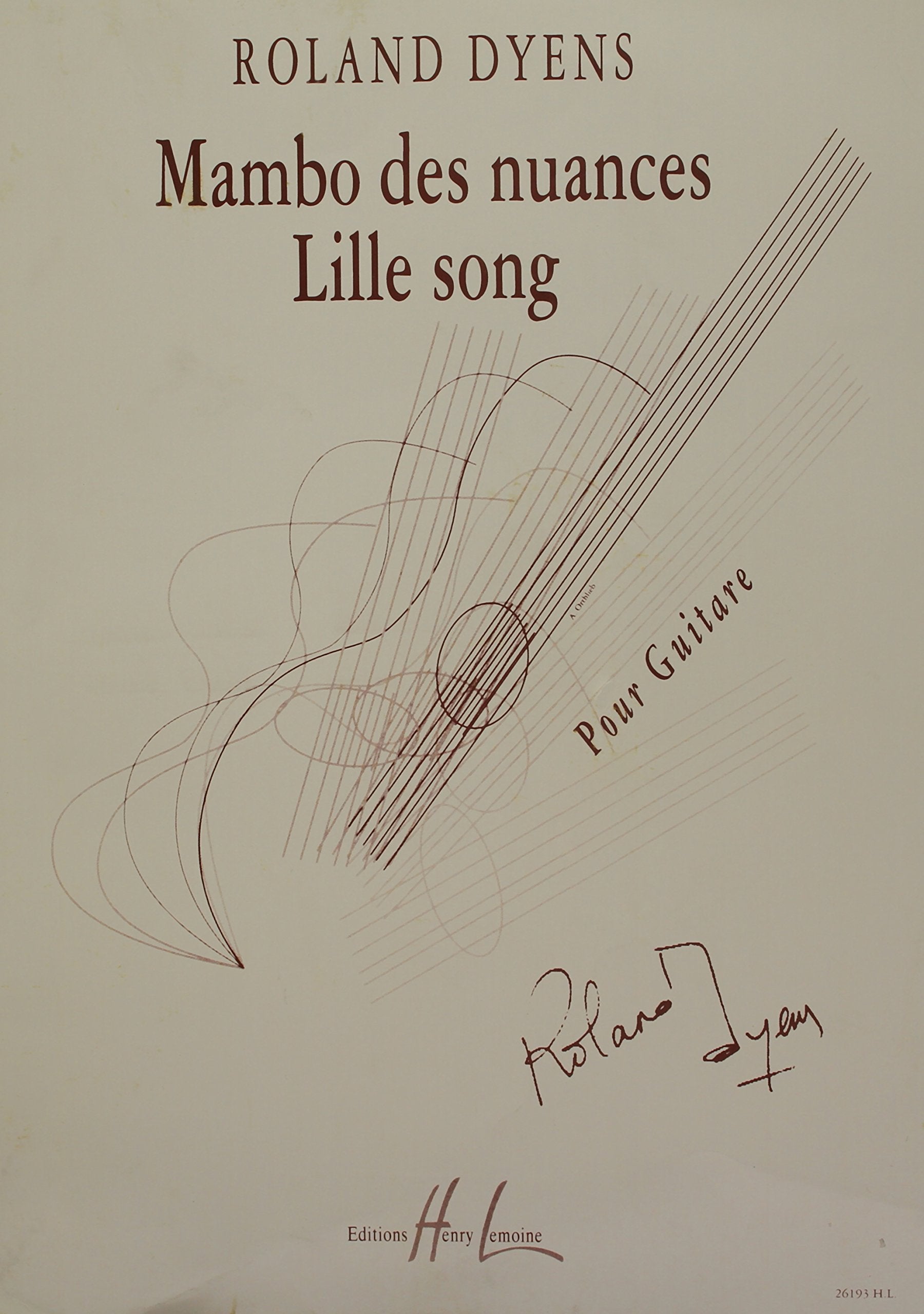 MAMBO DES NUANCES ET LILLE SONG --- GUITARE Sheet Music