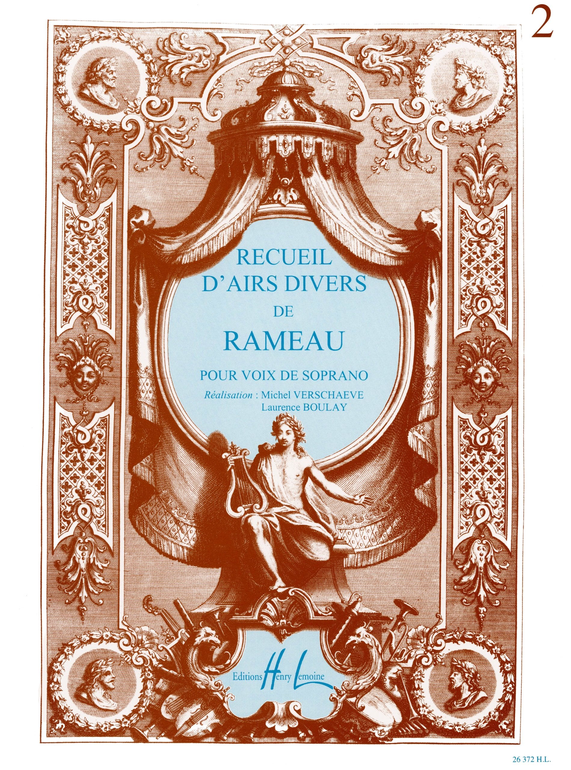 Recueil d'airs divers de Rameau pour voix de soprano: volume 2 book