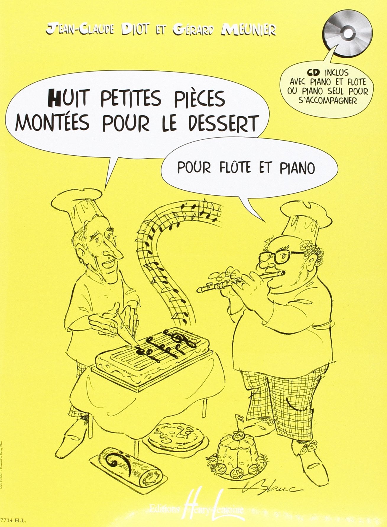 PETITES PIECES MONTEES POUR LE DESSERT (8) + CD --- FLUTE ET PIANO Sheet Music