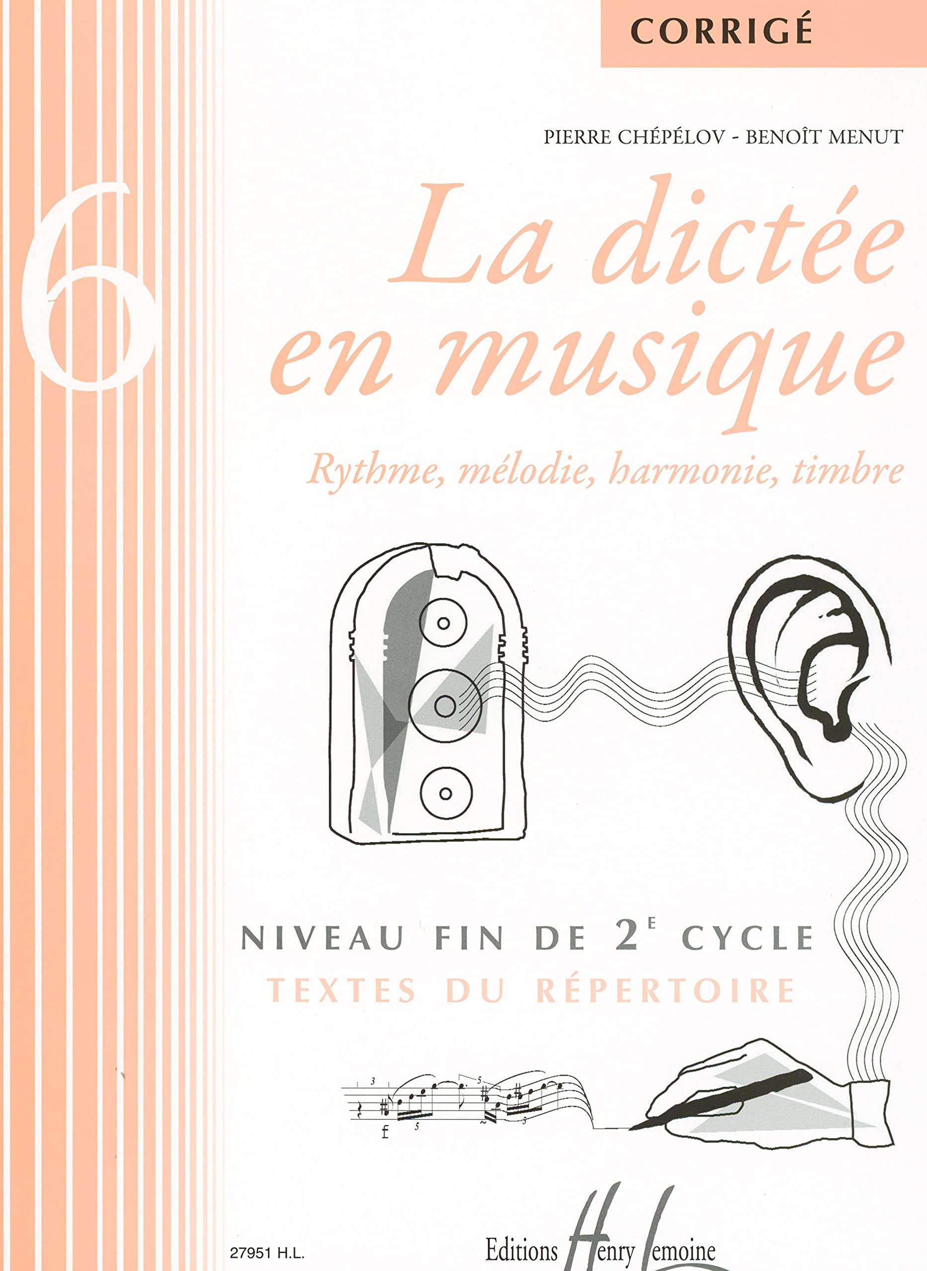 LA DICTEE EN MUSIQUE VOL.6 - CORRIGE Sheet Music