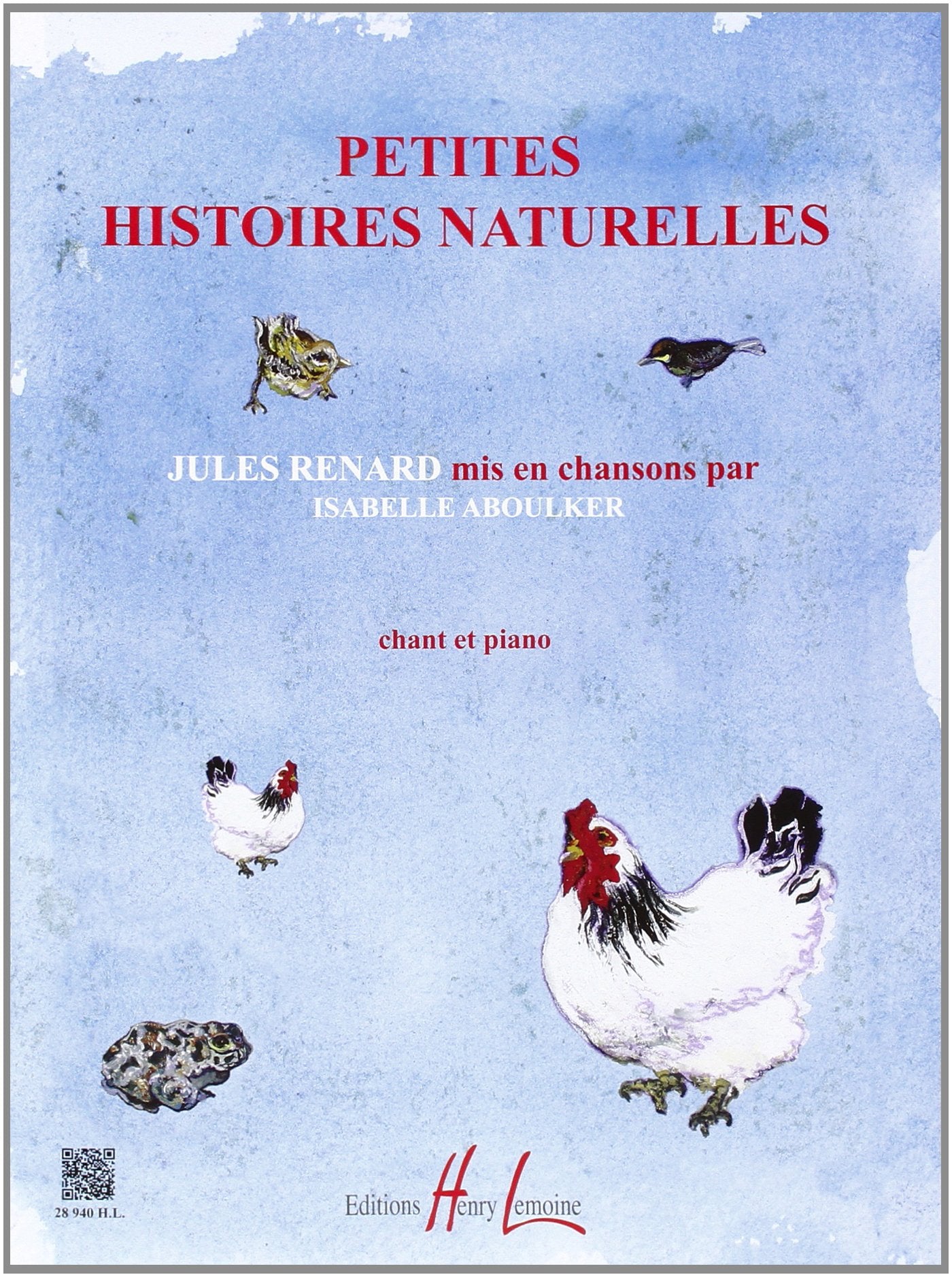 Petites histoires naturelles --- chant et piano book