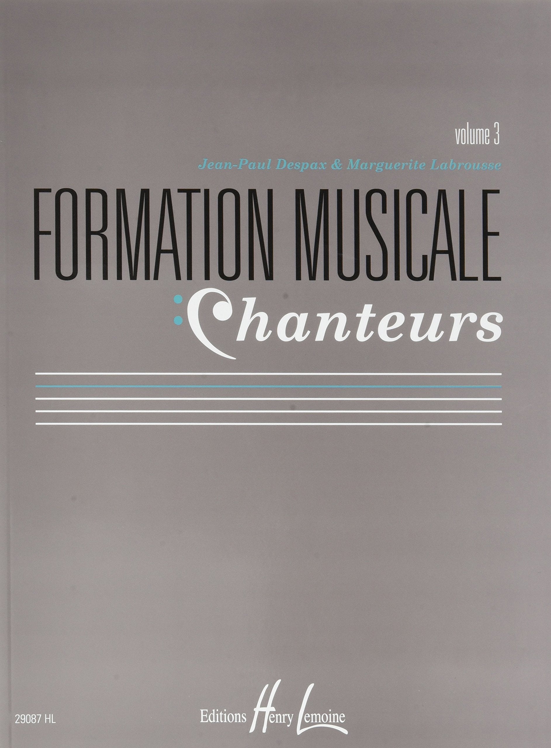 FORMATION MUSICALE CHANTEURS VOL.3 --- FORMATION MUSICALE book