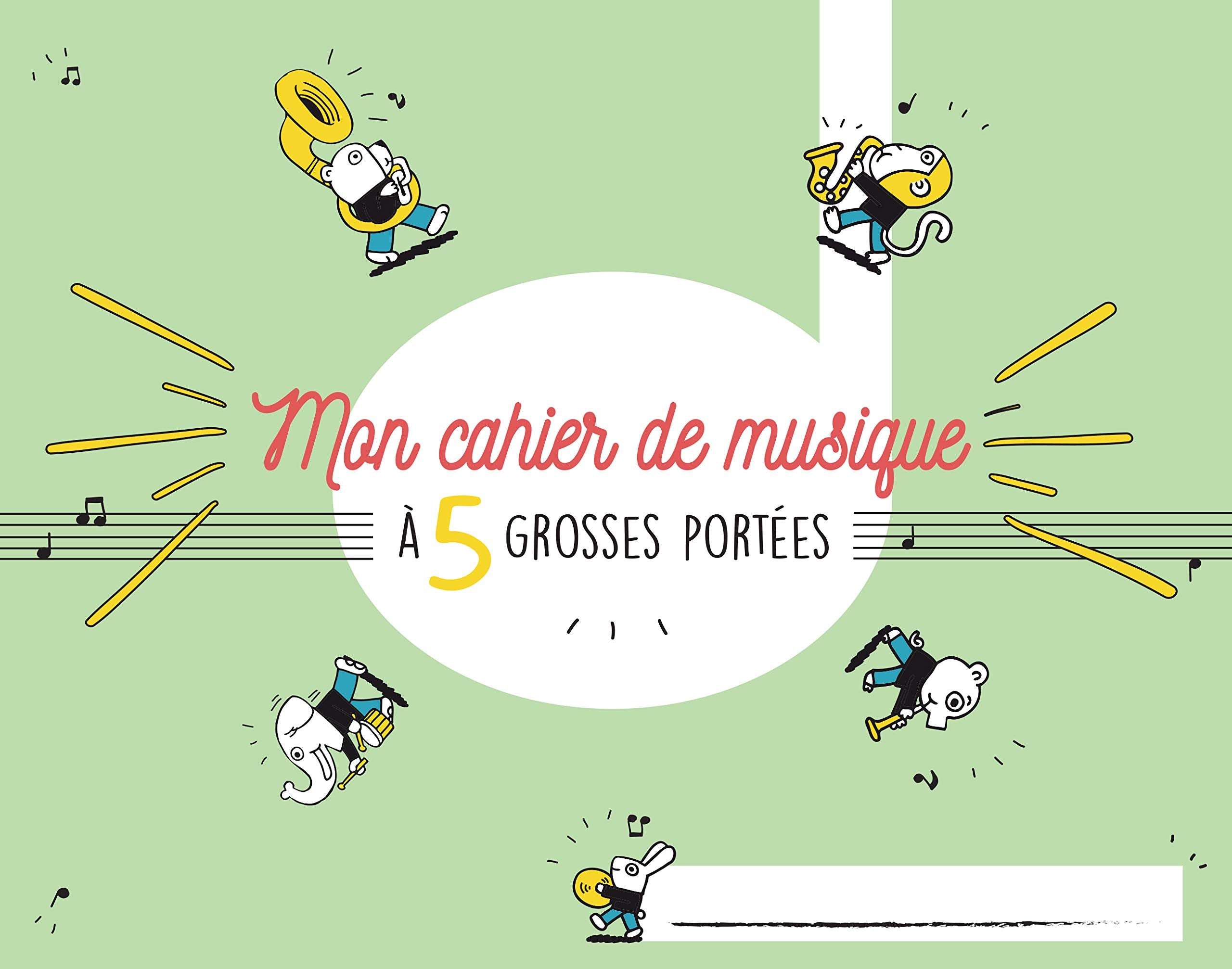Cahier de musique pour enfant 5 grosses portees book