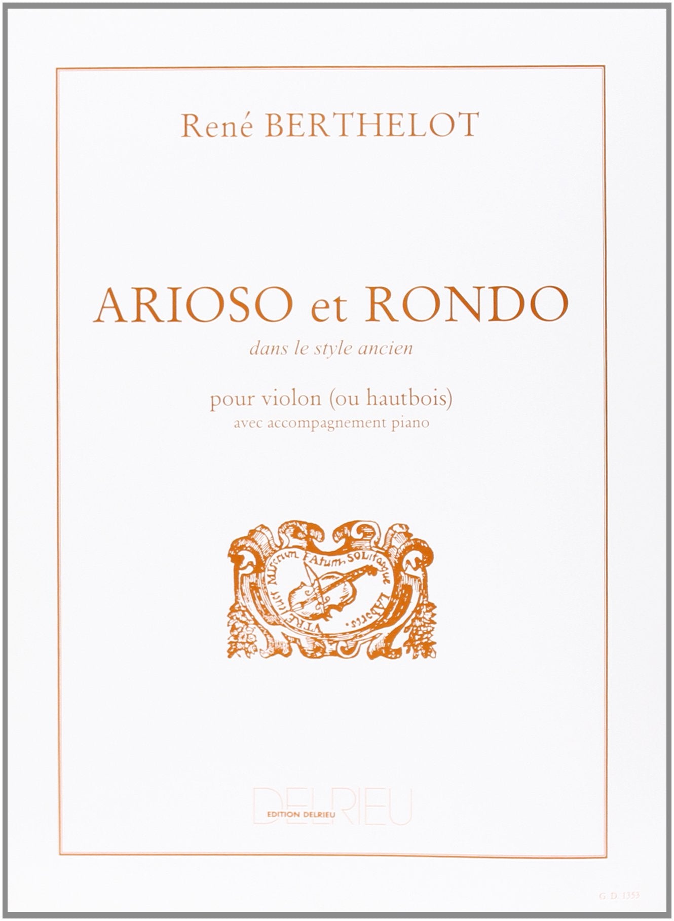 Arioso et rondo dans le style ancien pour violon (ou hautbois) avec accompagnement piano book