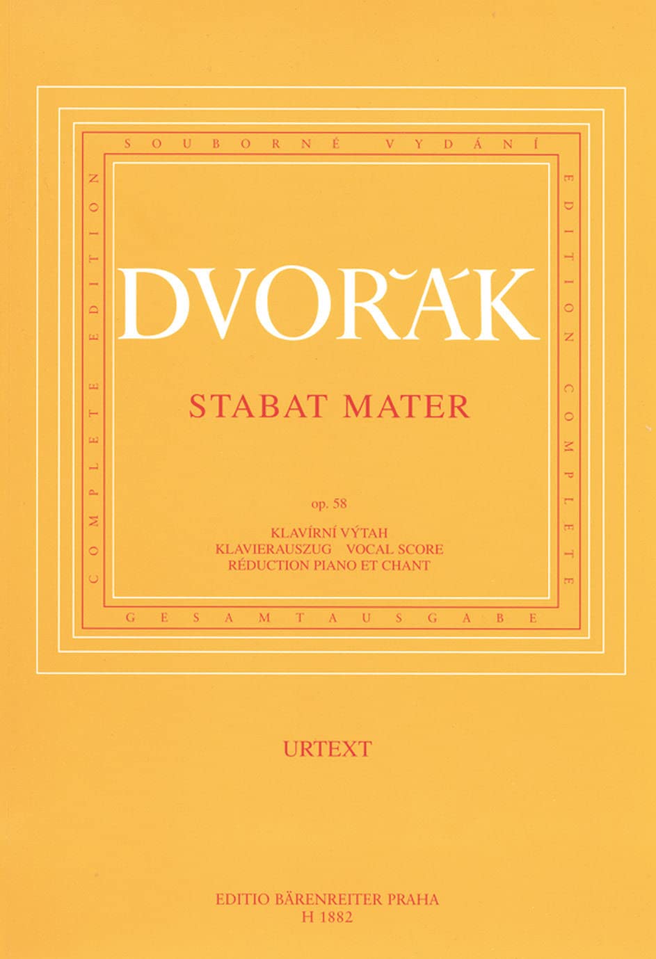 Antonín Dvořák-Stabat Mater op. 58-Soloists, Choir and Orchestra-VOCAL SCORE Books