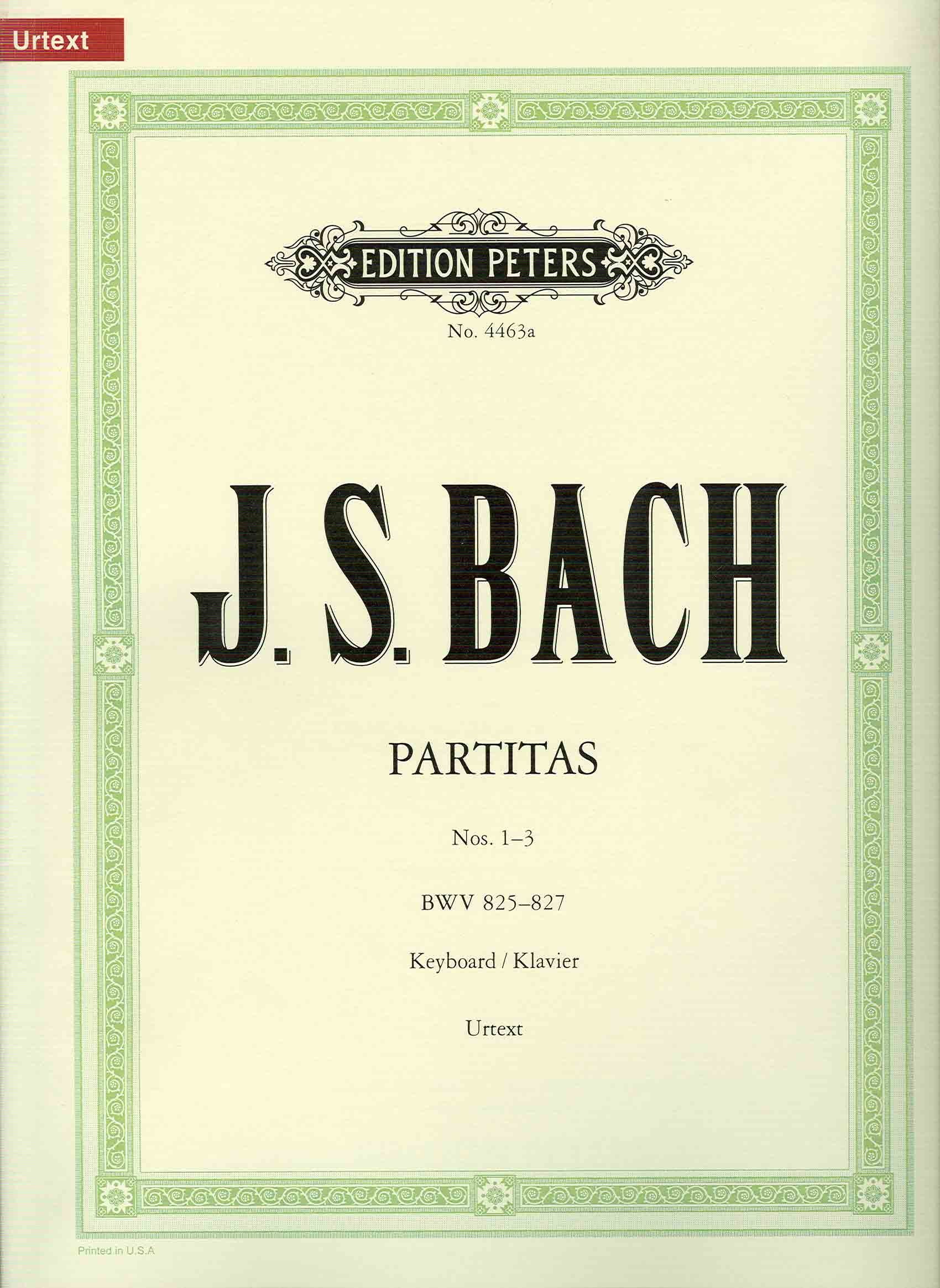 Partitas for Keyboard -- Nos. 1-3 Bwv 825-827 Sheet Music