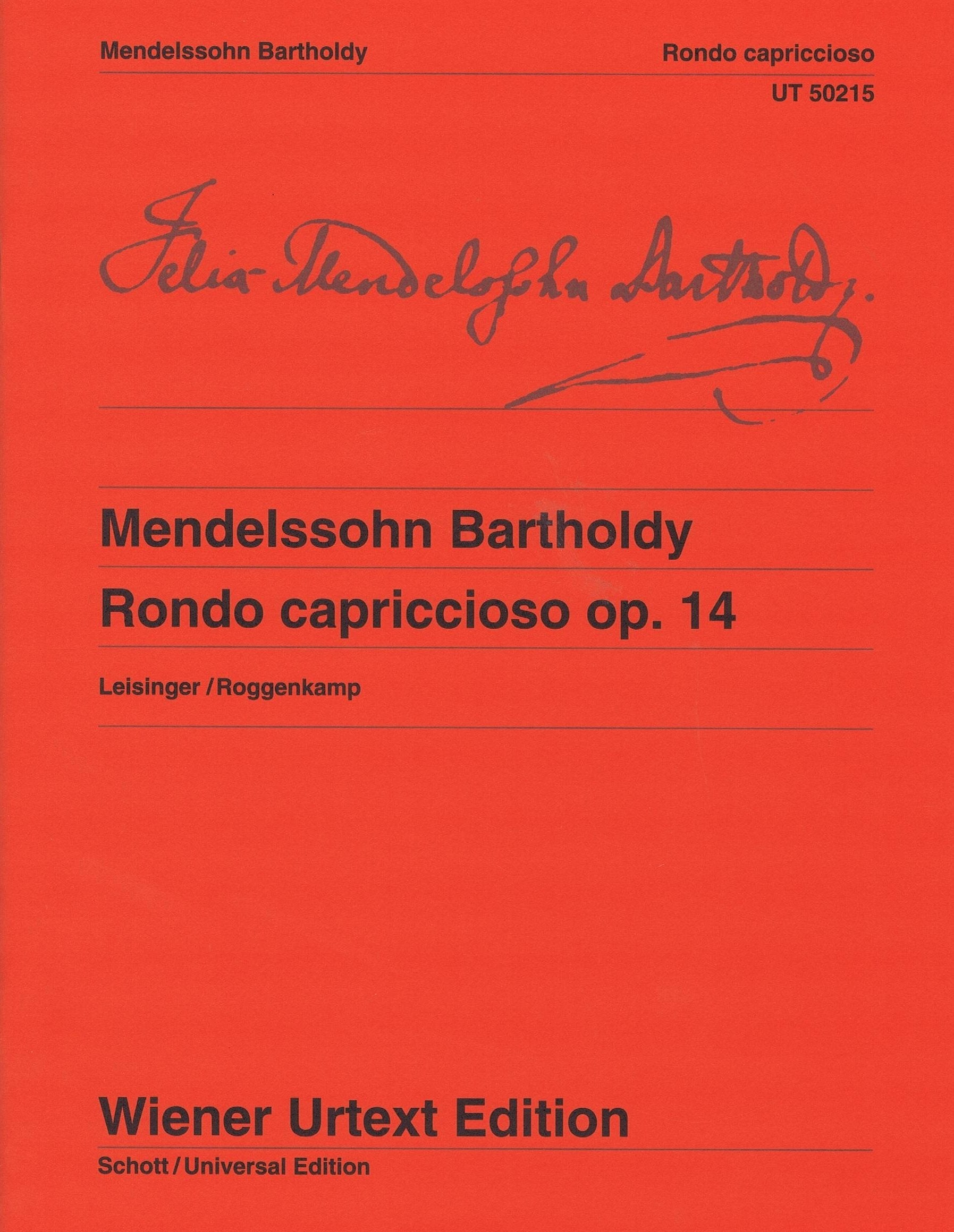 Rondo Capriccioso Op. 14: Edited from the sources by Ulrich Leisinger. Fingerings and Notes on Interpretation by Peter Roggenkamp.. op. 14. piano. (WIENER URTEXT) Sheet Music