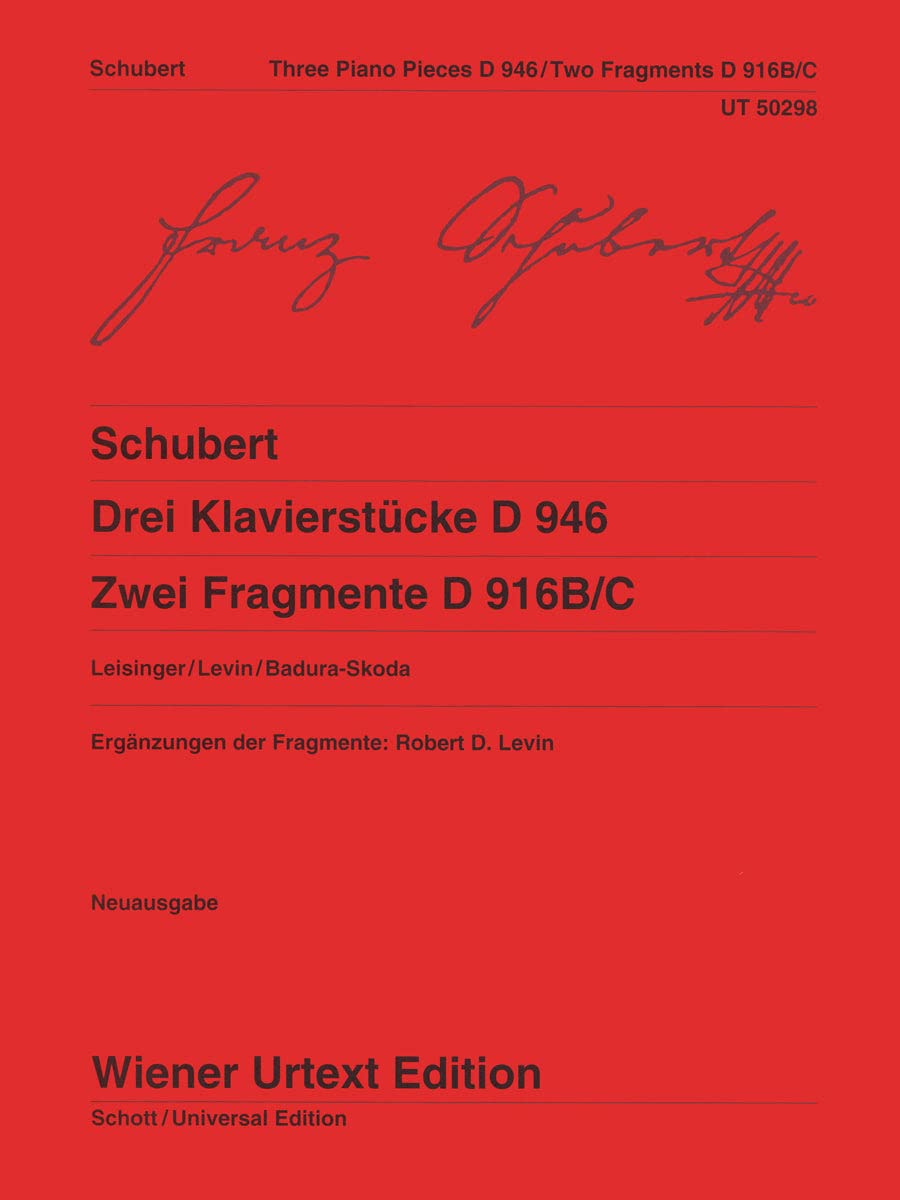 DREI KLAVIERSTUCKE D 946 PIANO Arts & Music
