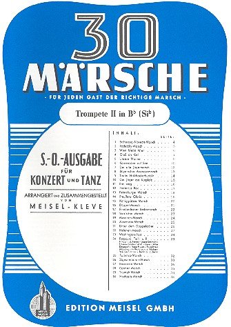 30 Märsche für Salonorchester: Trompete 2 in B Books