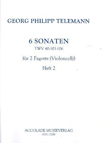 Accolade Musikverlag und Noten Bodo Königsbeck 6 Sonaten TWV40:101-106 Band 2 (Nr.4-6) : für 2 Fagotte Partitur und Stimmen Music
