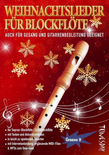 Weihnachtslieder für Blockflöte - B-Ware!: Auch für Gesang und Gitarrenbegleitung geeignet (Midi-Files & MP3s zum Downloaden) Sheet Music
