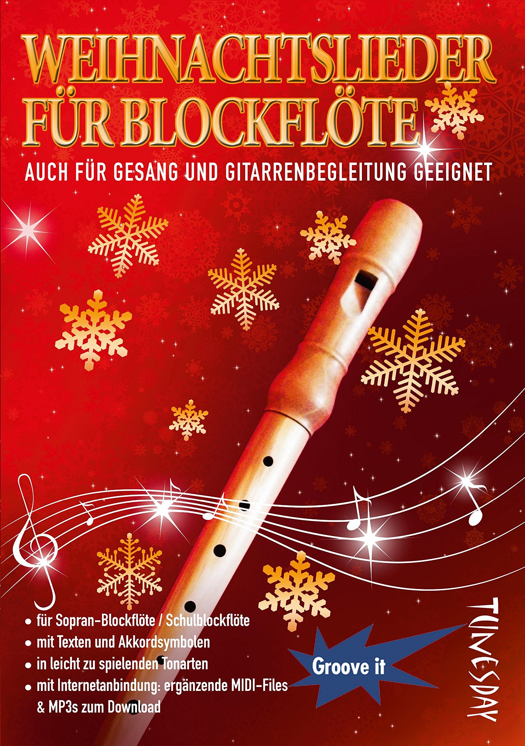 Weihnachtslieder für Blockflöte - mit Liedtexten & Akkordsymbolen für Gesang/Gitarre/Klavier - inkl. MP3/MIDI Download Sheet Music