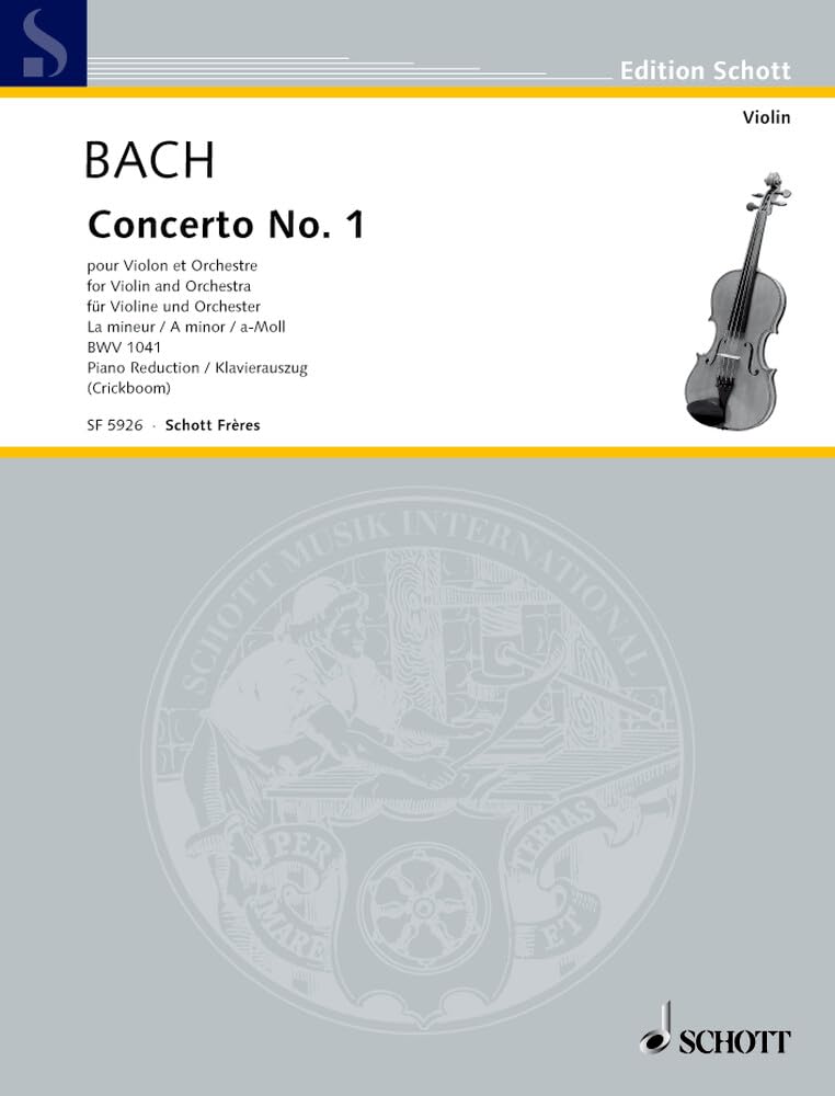 Konzert Nr. 1 a-Moll: BWV 1041. Violine und Orchester. Klavierauszug. (Edition Schott) Sheet Music