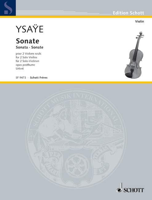 Sonate pour 2 violons seuls op. posthume: Urtext. op. posth.. 2 violins. Partition et parties. book