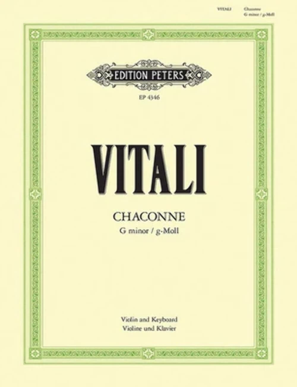 Ciaccona in G Minor for Violin and Continuo (Edition for Violin and Piano) Books