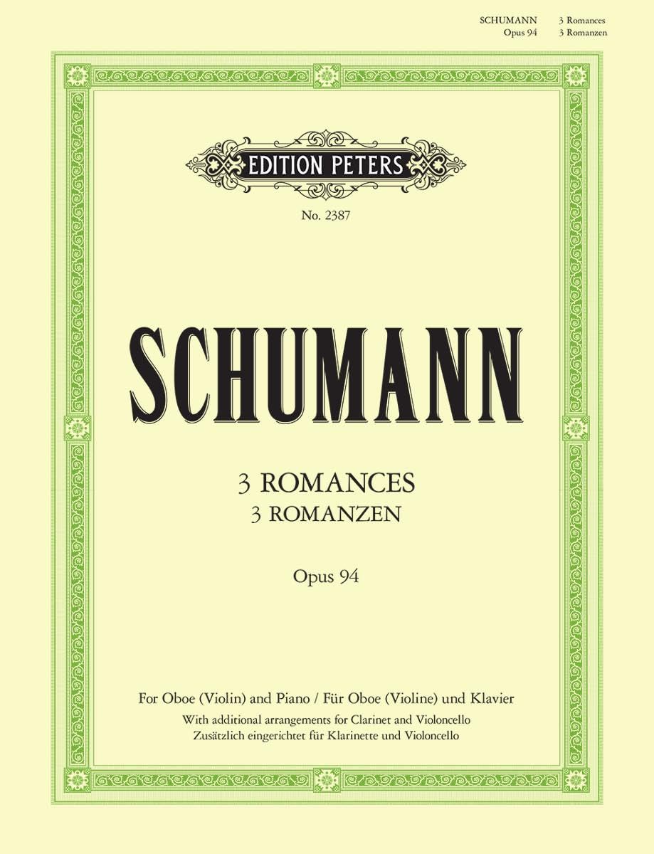 Schumann: 3 Romances Op. 94 for Oboe (Violin/Clarinet in A/Cello) and Piano (EP2387) book