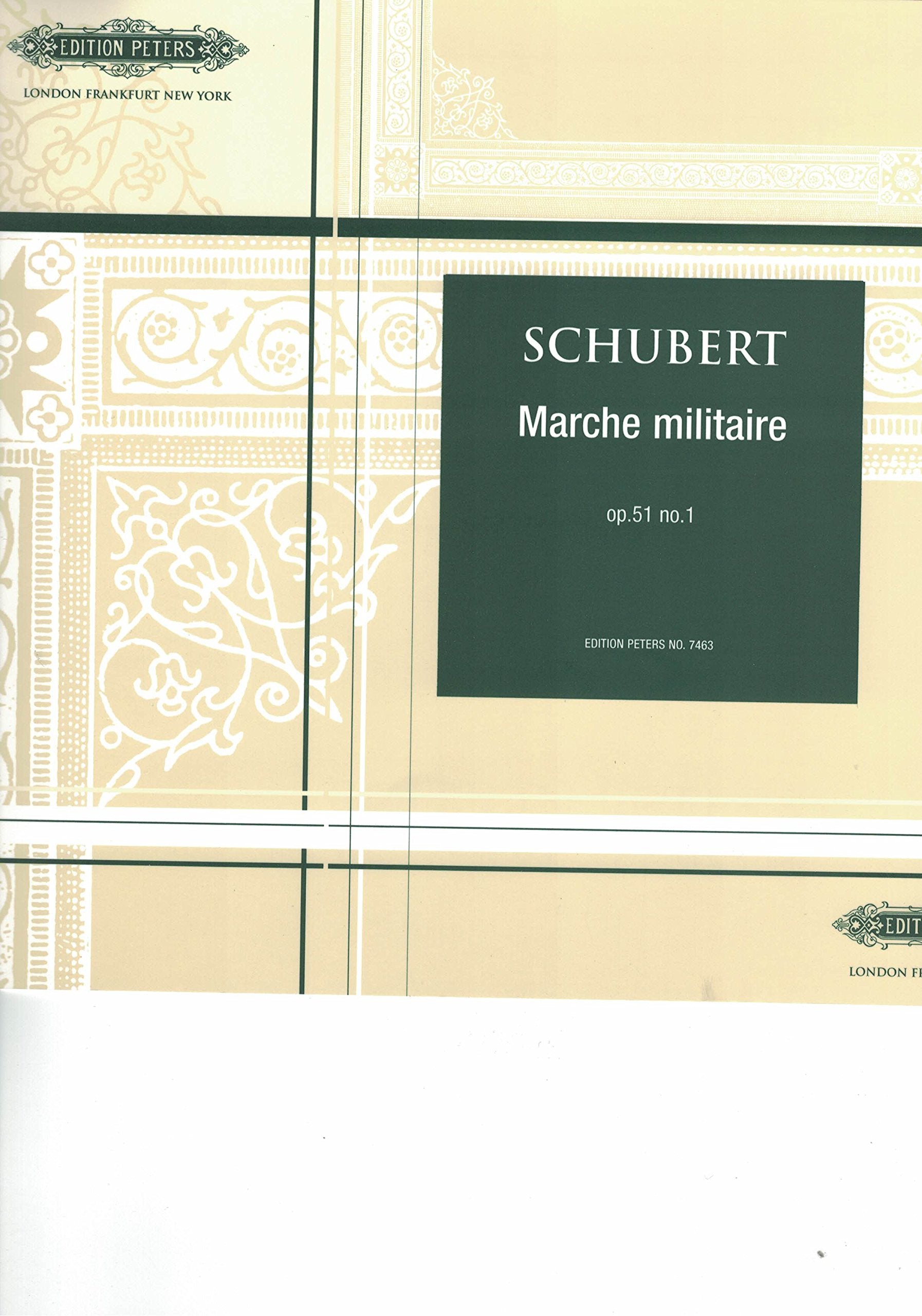 Militaermarsch d-Dur Op 51/1. Klavier zu 4 Händen Sheet Music