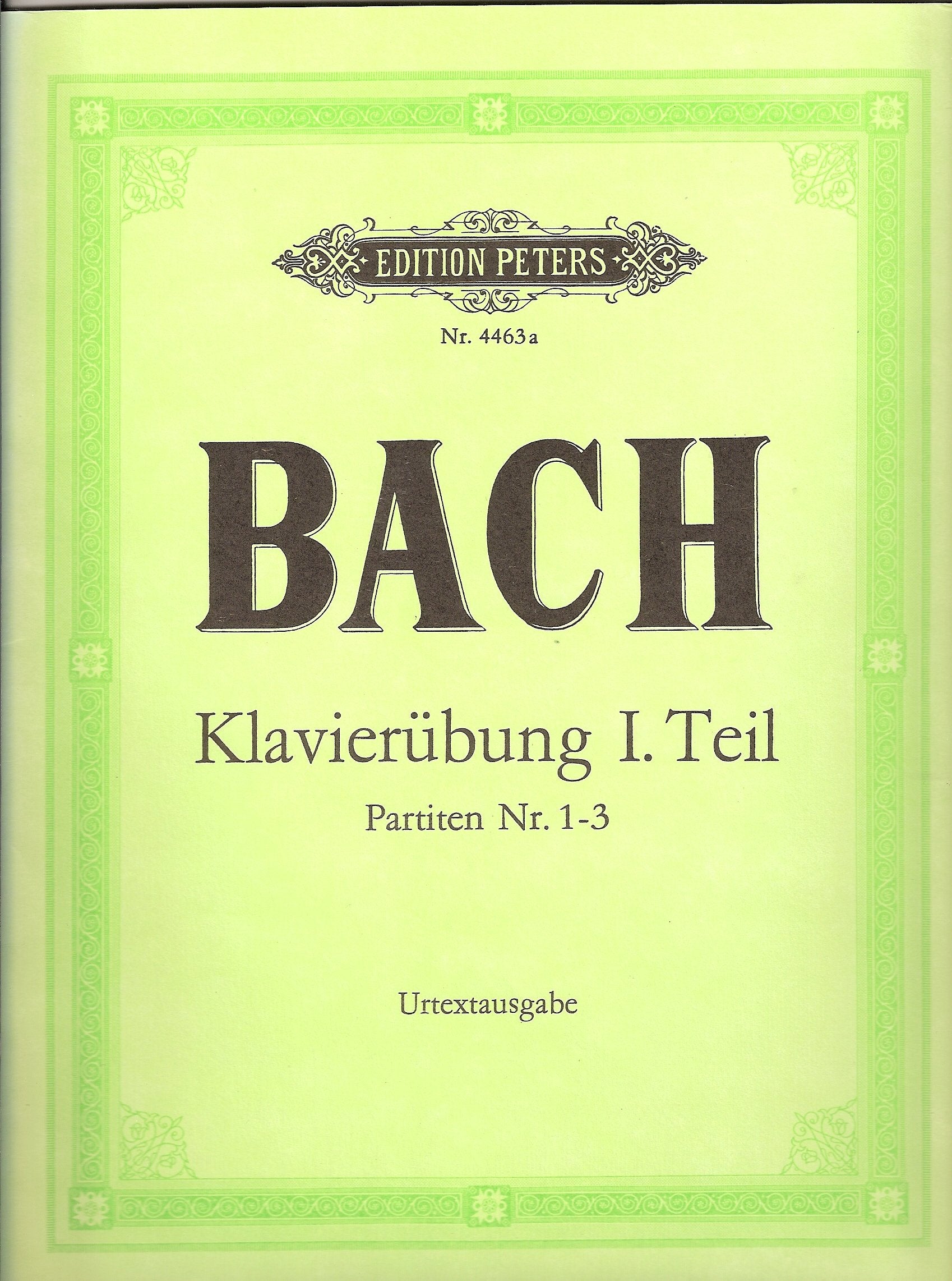 EDITION PETERS BACH JOHANN SEBASTIAN - PARTITAS BWV 825-830 VOL.1 - PIANO Sheet Music