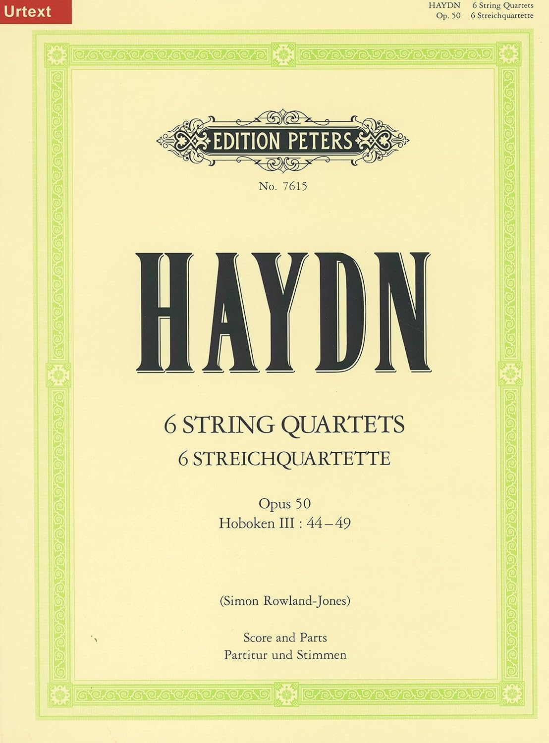 6 String Quartets Op.50 (Full Score & Parts): Urtext. (Simon Rowland-Jones) Sheet Music