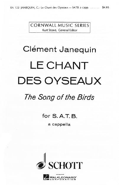 Le Chant des Oyseaux: "Réveillez vous cueurs endormis" - Chanson. gemischter Chor (SATB). Chorpartitur. Sheet Music