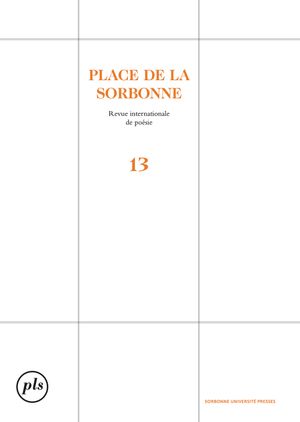 Place de la Sorbonne : revue internationale de poésie de Paris-Sorbonne, n° 13 book