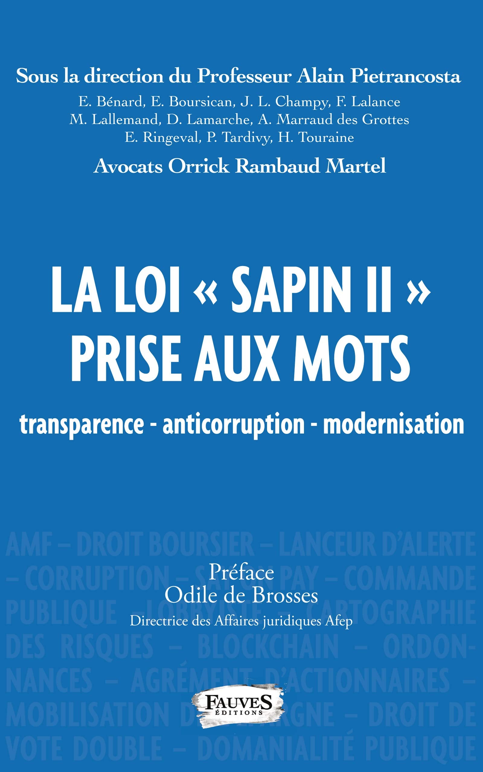 La loi Sapin II" prise aux mots": transparence - anticorruption - modernisation Social Sciences