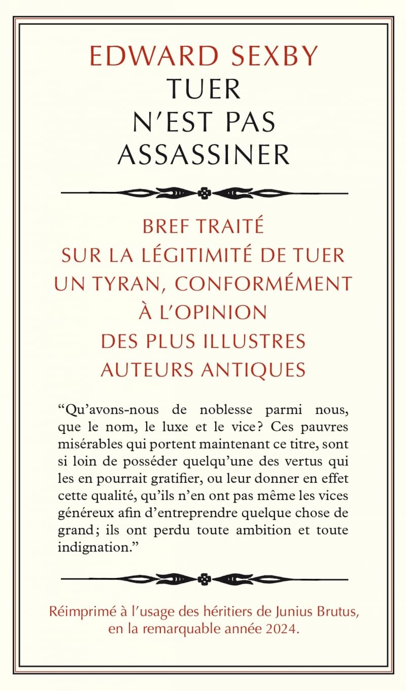 Tuer n'est pas assassiner book