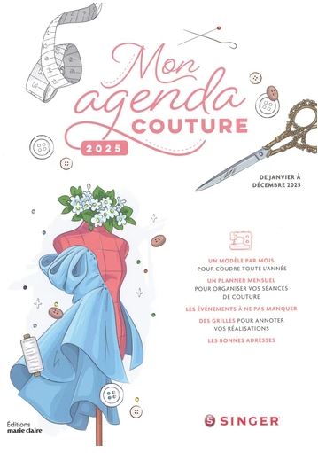 Mon agenda couture 2025 : de janvier à décembre 2025 Hobbies & Crafts