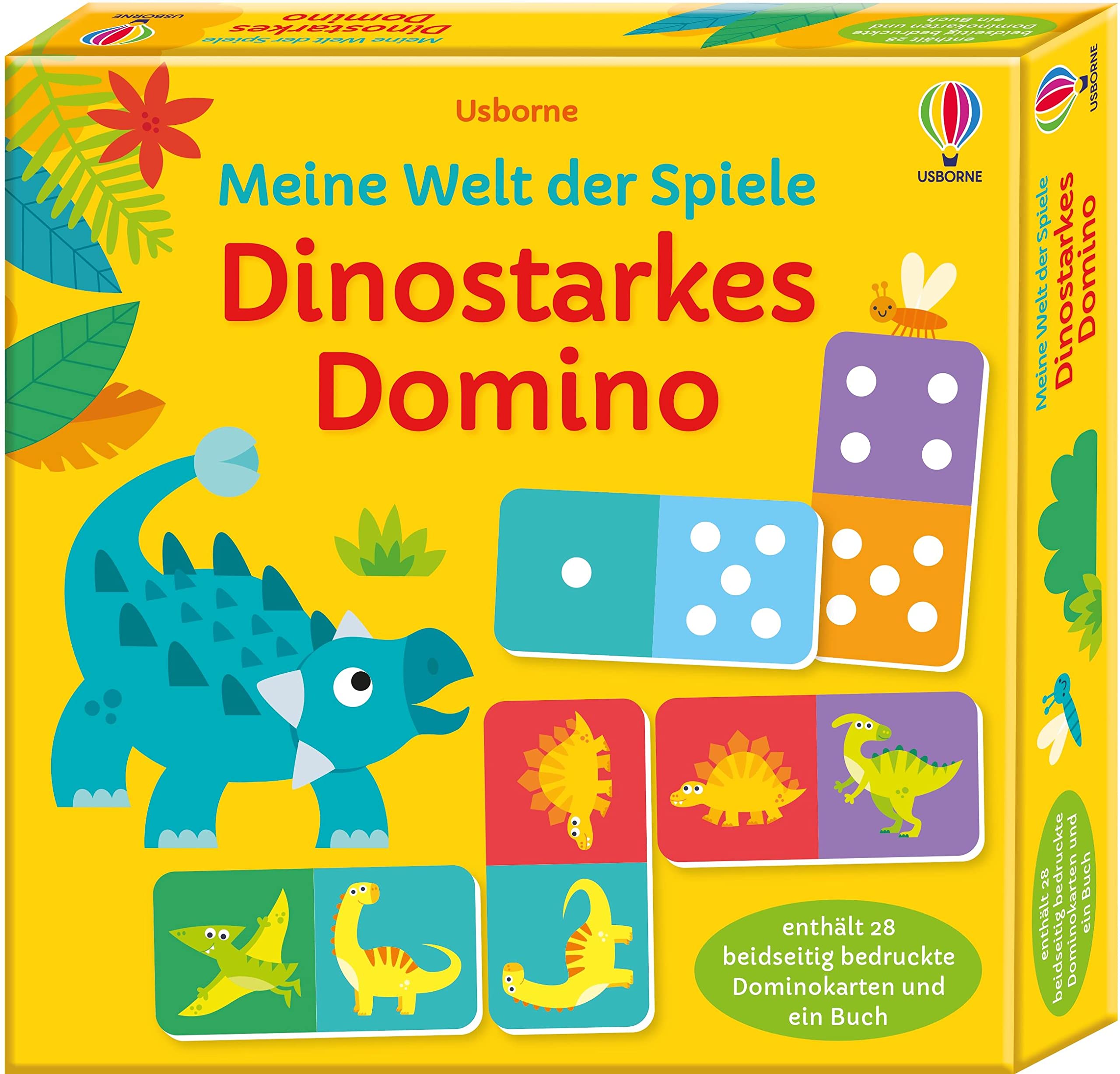 Meine Welt der Spiele: Dinostarkes Domino: Set aus 28 doppelseitigen Dominokarten sowie Anleitung mit altersgerechten Dino-Infos – ab 3 Jahren (Welt-der-Spiele-Reihe) Non-fiction