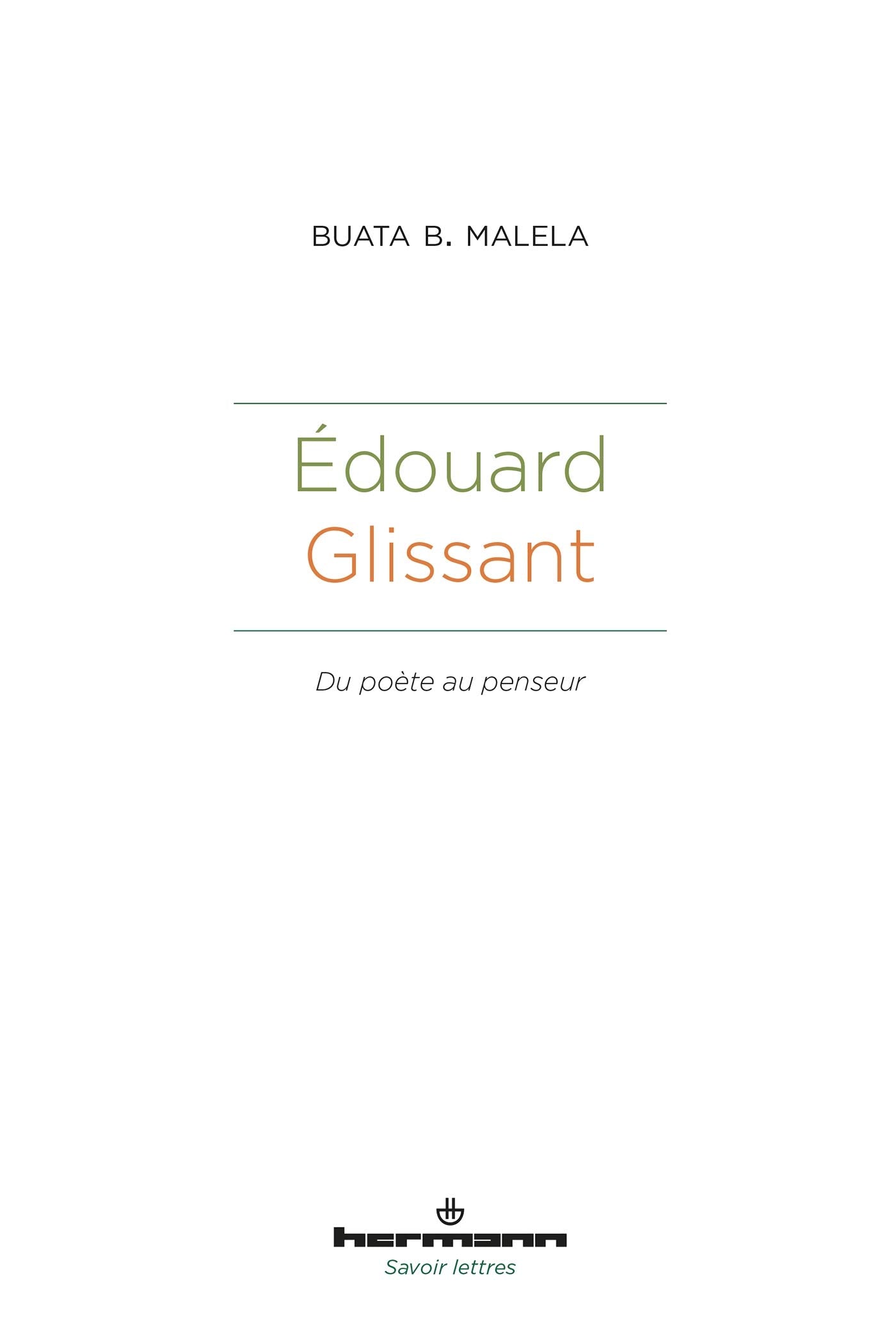 Édouard Glissant: Du poète au penseur book